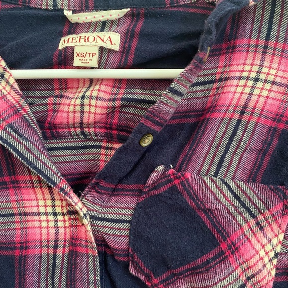 Pink and Navy Flannel - Picture 3 of 3